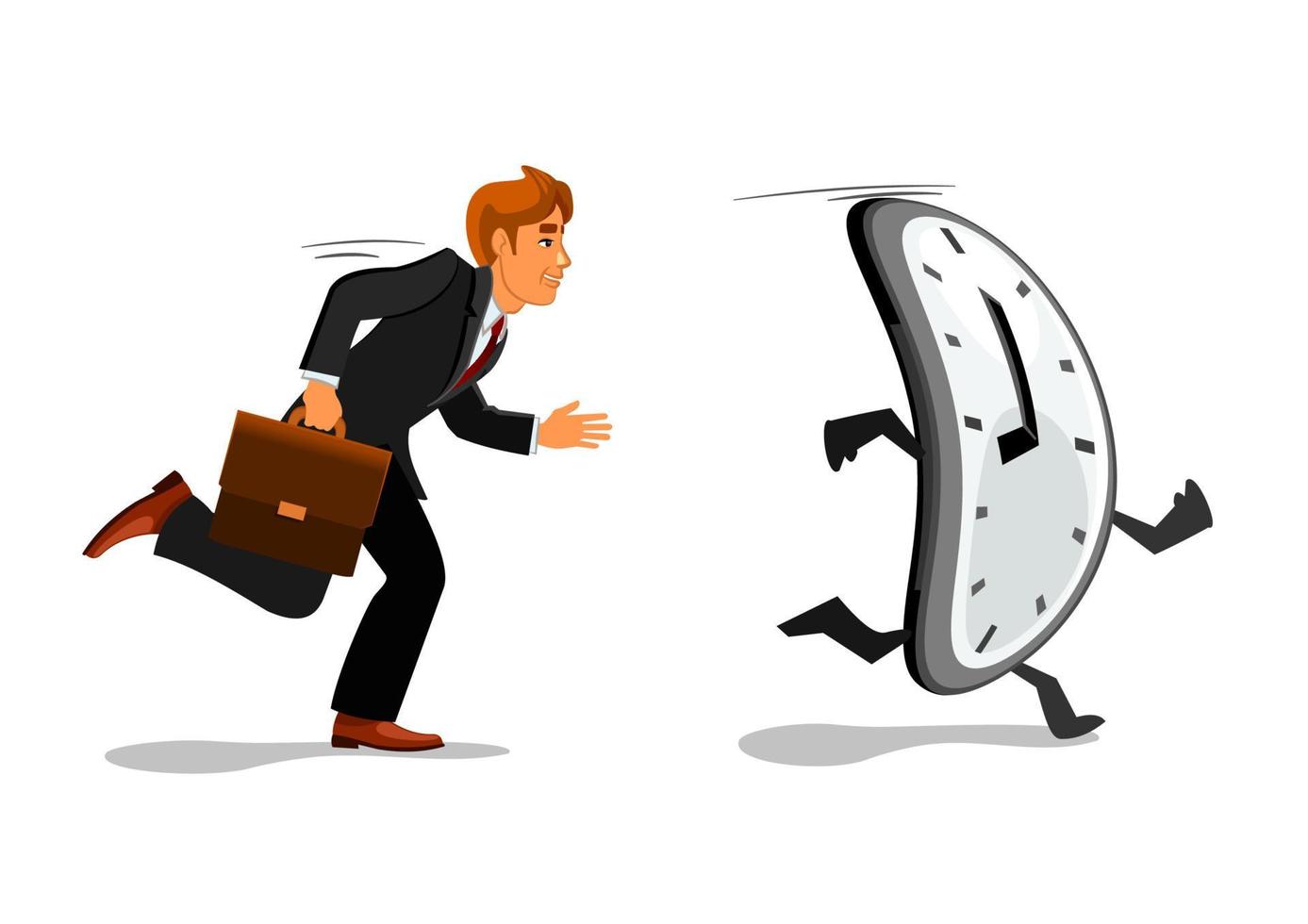 Businessman running late for work vector