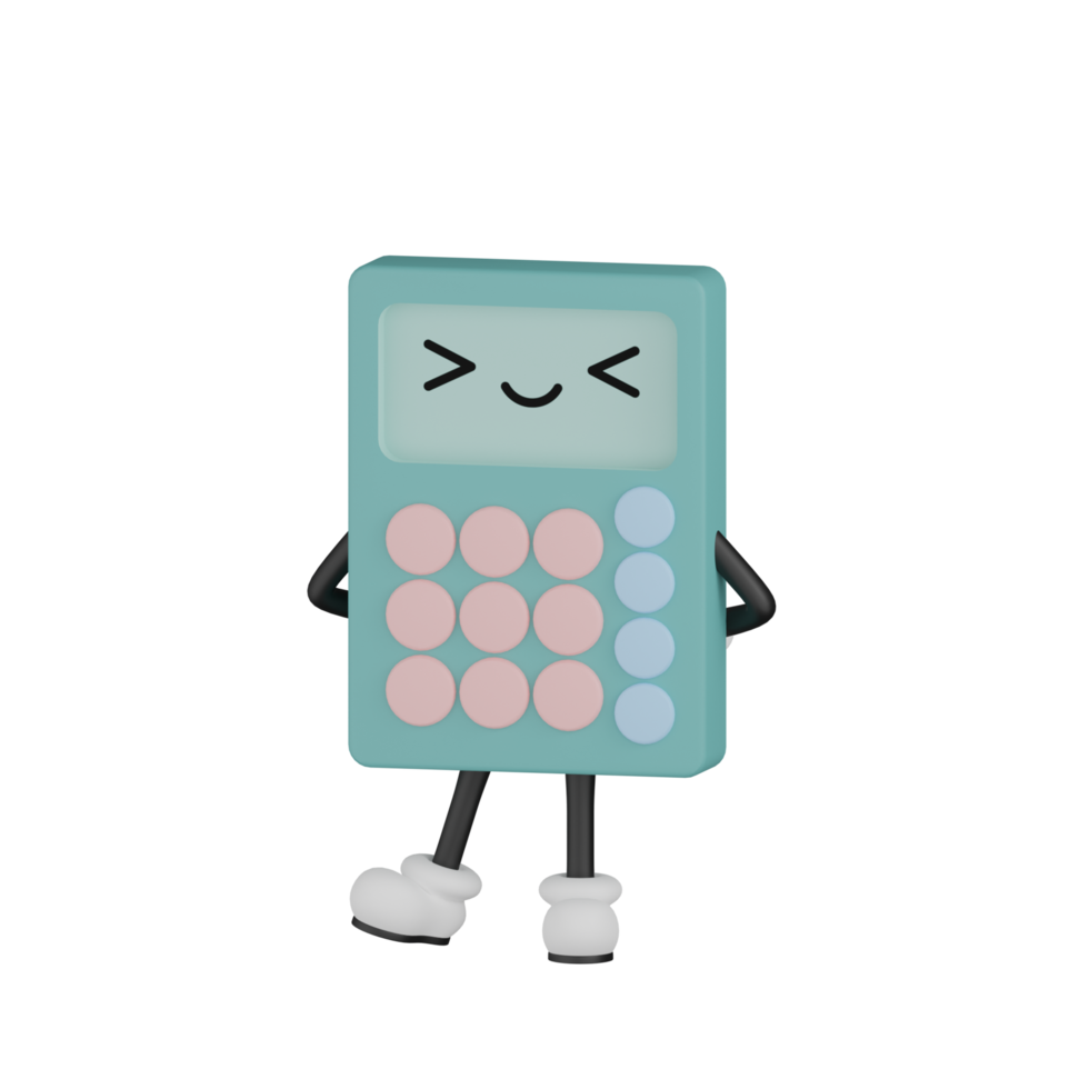 calculadora azul aislado 3d png