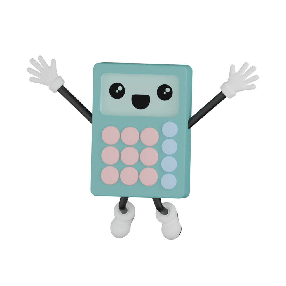 3D Isolated Blue Calculator png