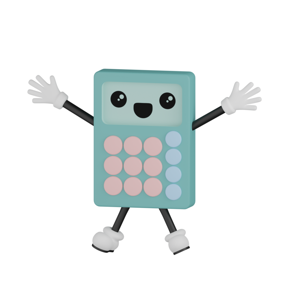 3D Isolated Blue Calculator png