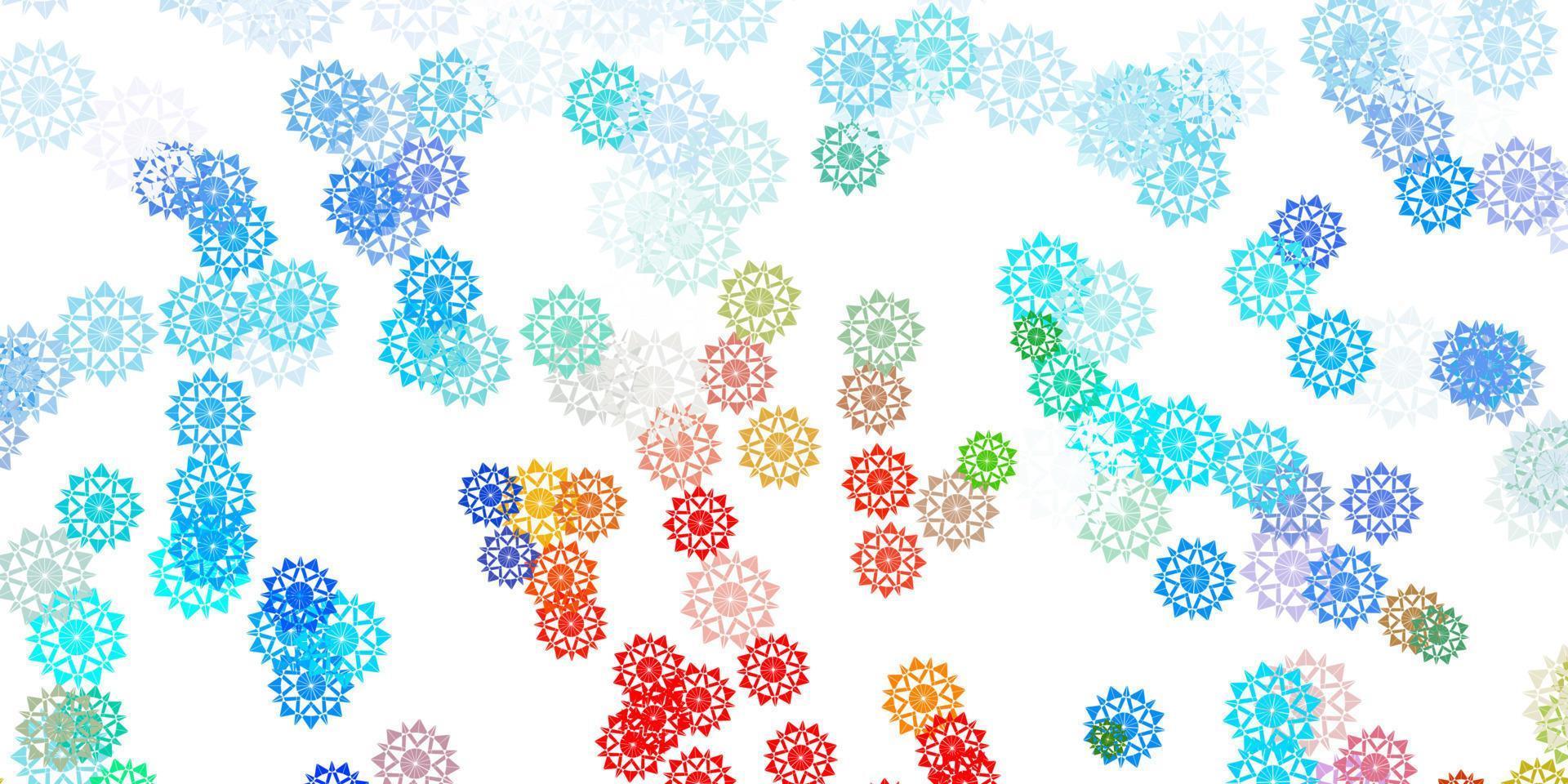 Light multicolor vector layout with beautiful snowflakes.