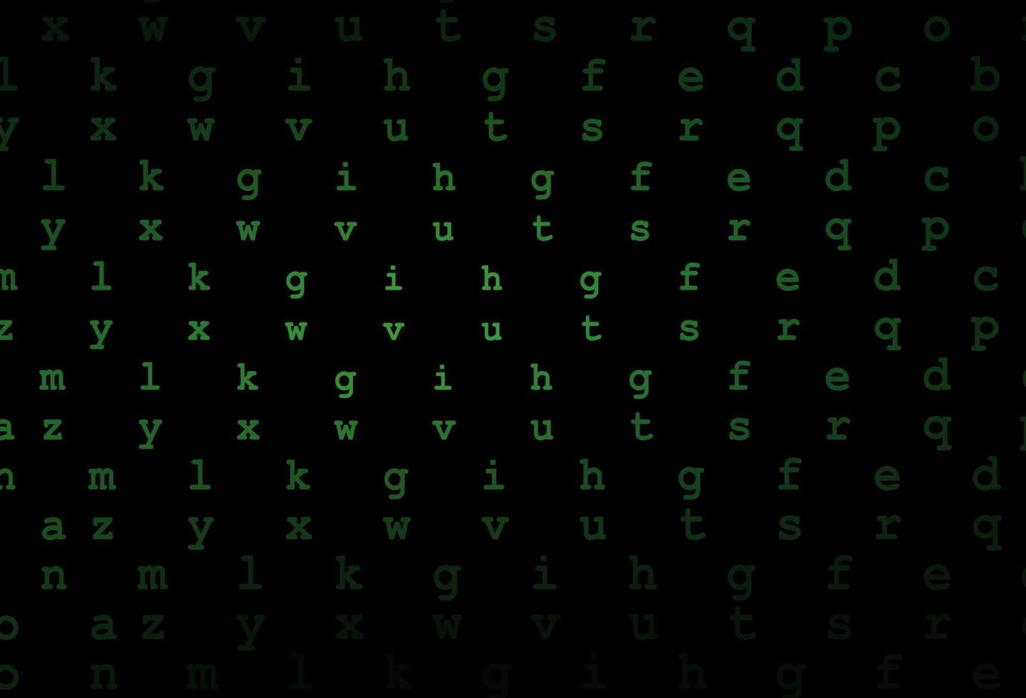 Dark green vector layout with latin alphabet.