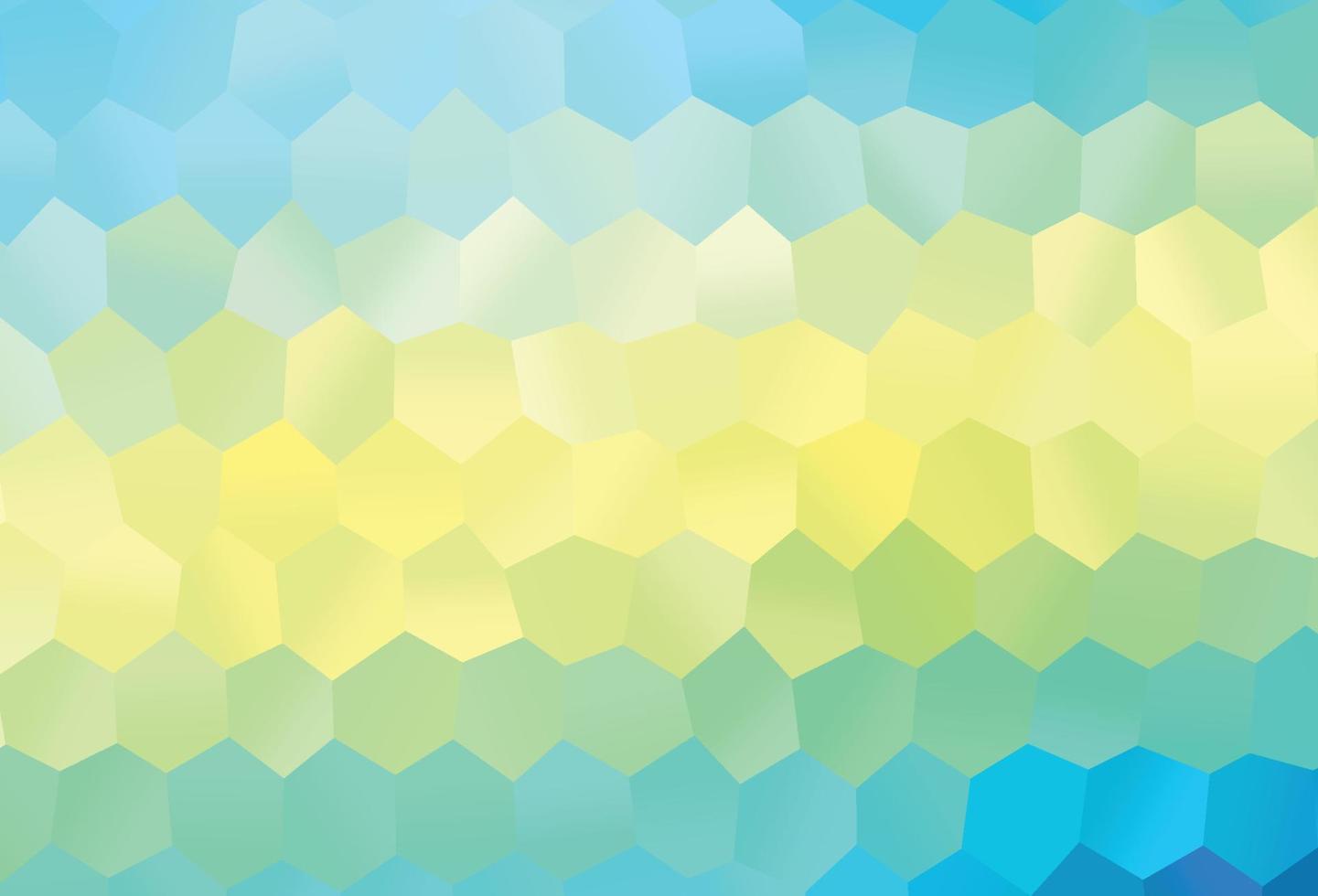 Telón de fondo de vector azul claro, amarillo con hexágonos.