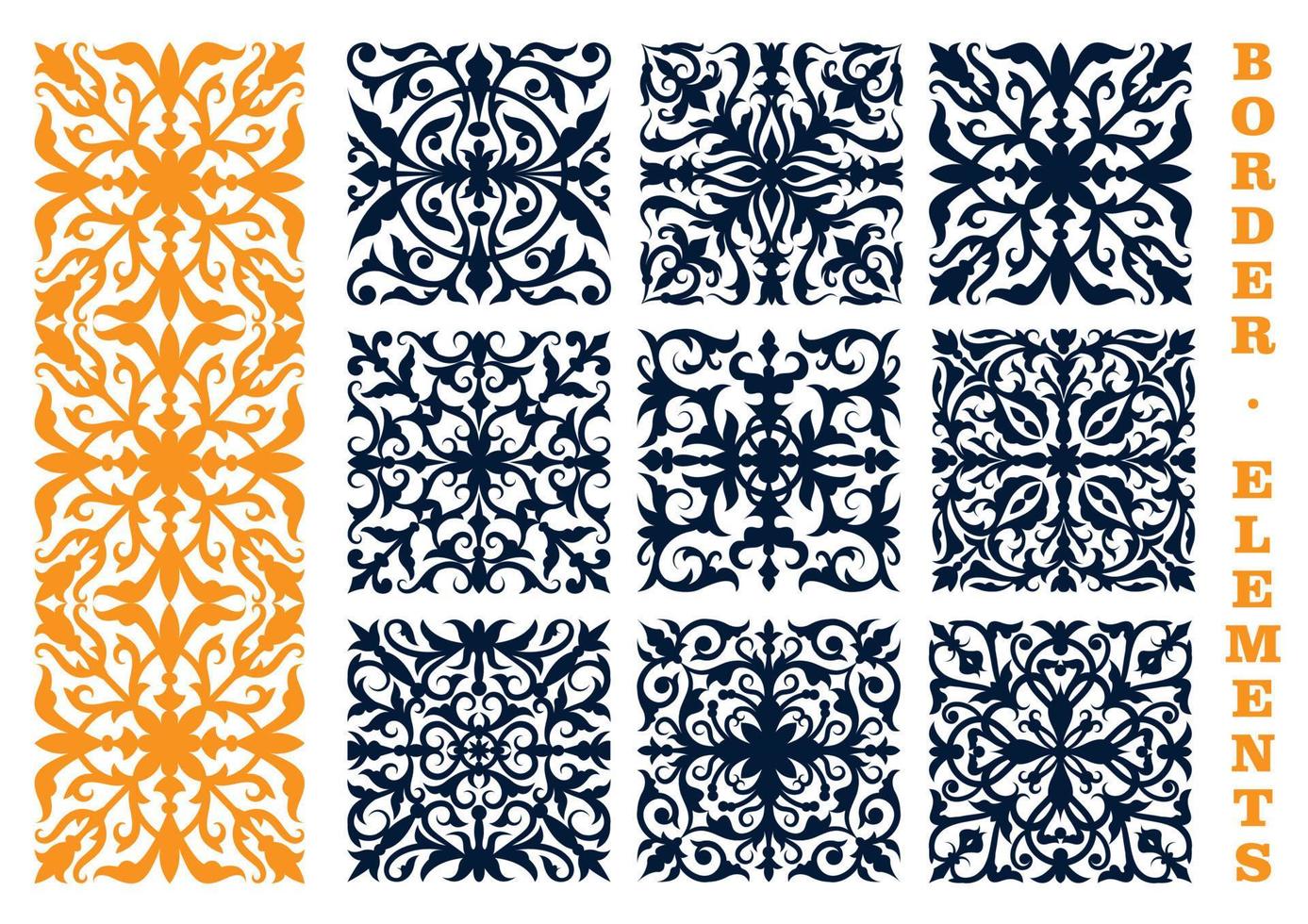 Ornamental floral borders with flowers and leaves vector