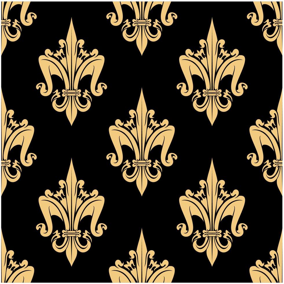 Fleur-de-lis elements seamless pattern vector