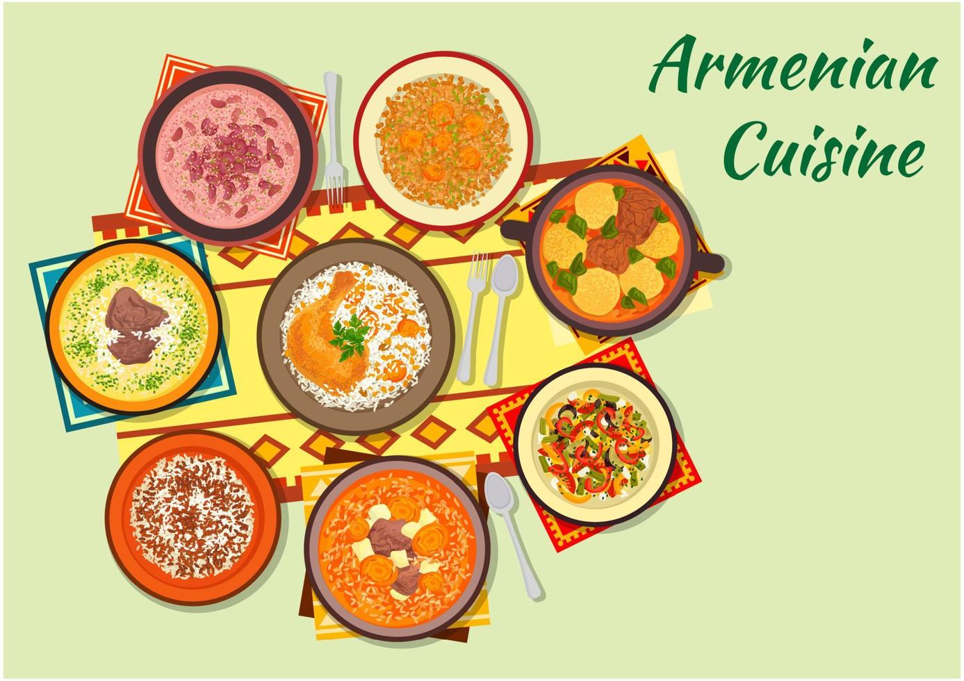 Rich and flavorful dishes of armenian cuisine icon vector