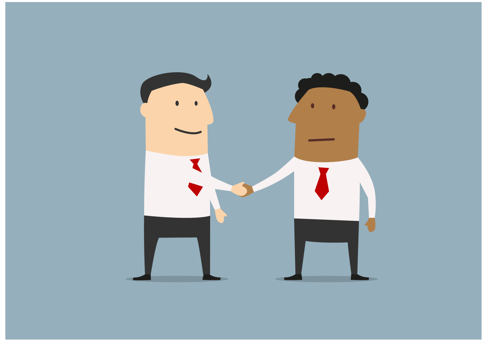 Two cartoon businessmen shaking hands 11663480 Vector Art at Vecteezy Two cartoon businessmen shaking hands 11663480 Vector Art at Vecteezy