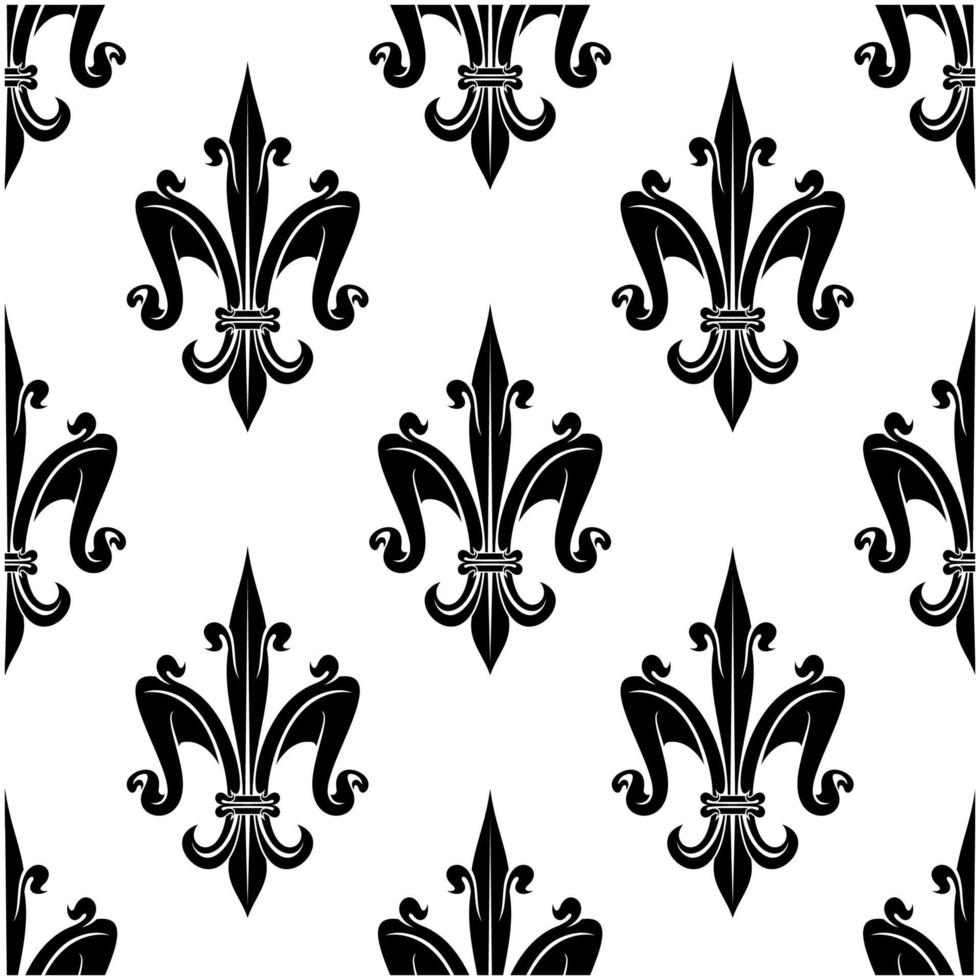 French victorian fleur-de-lis seamless pattern vector