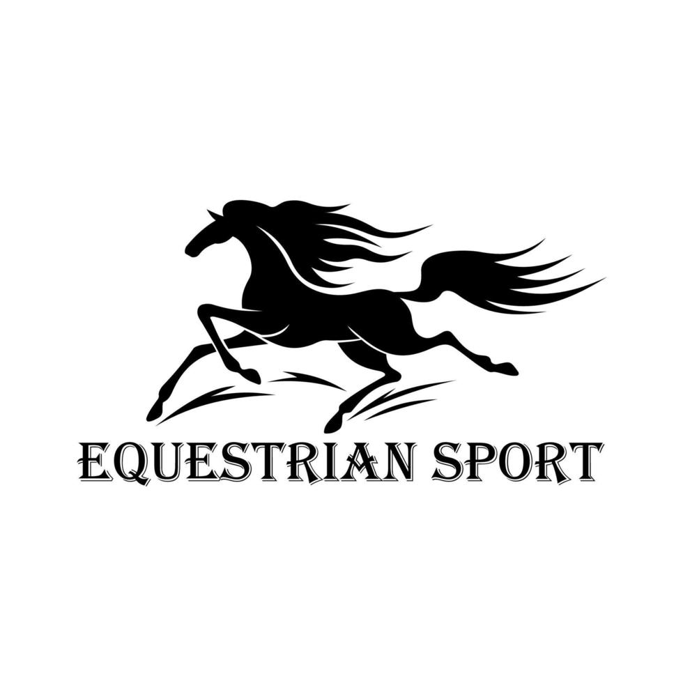 símbolo de carreras de caballos con mustang salvaje corriendo vector