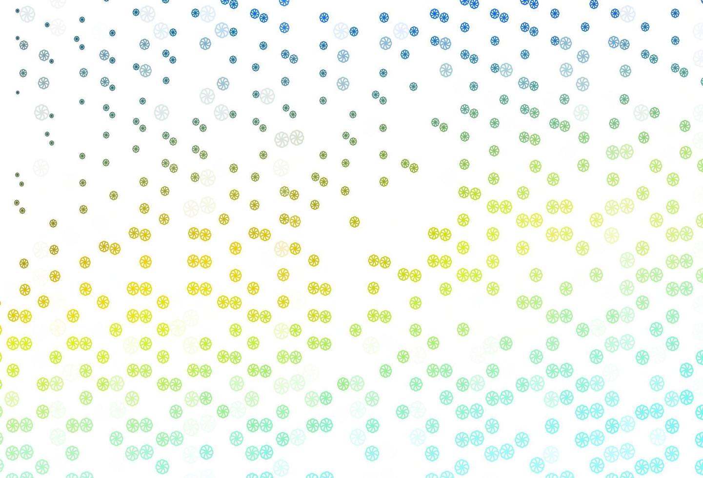 Light Blue, Yellow vector template with ice snowflakes.