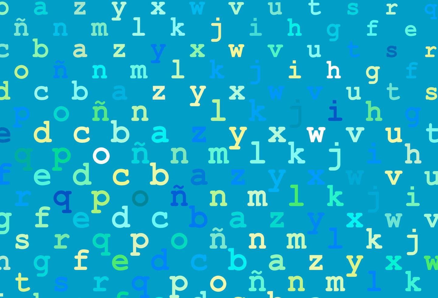 Light blue, yellow vector texture with ABC characters.