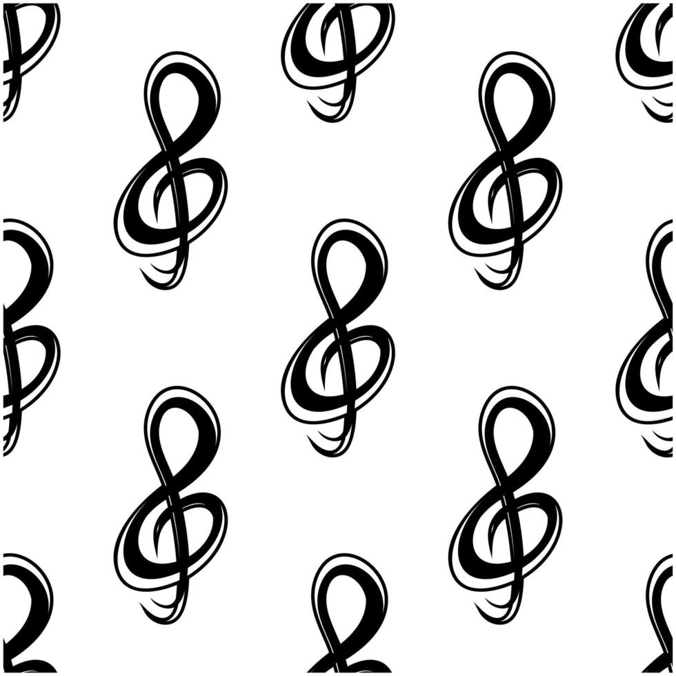 Seamless pattern with musical clef vector