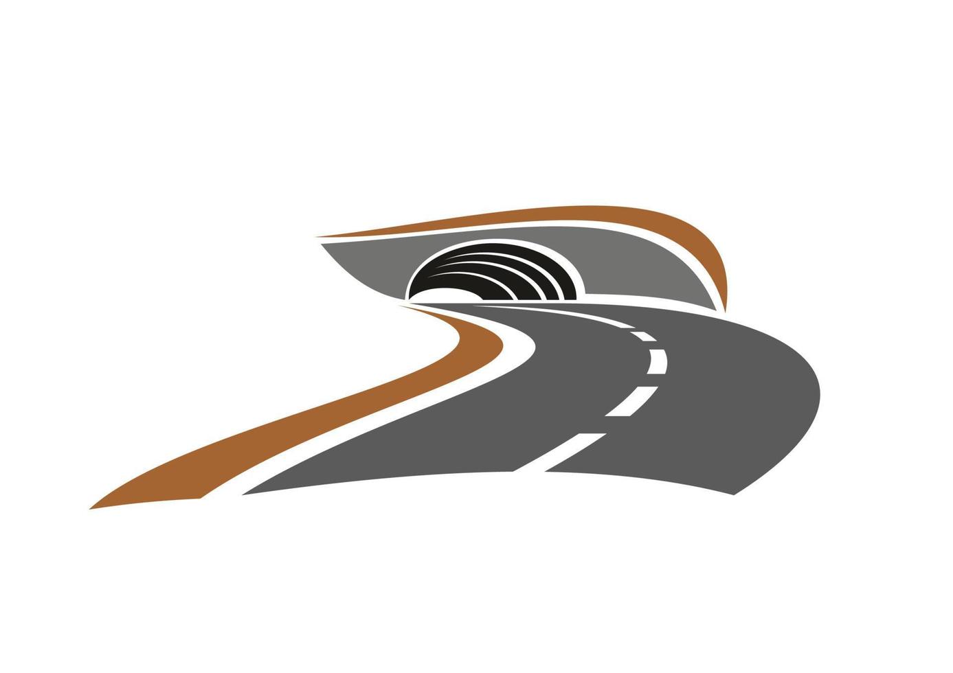 Mountain road tunnel abstract icon vector