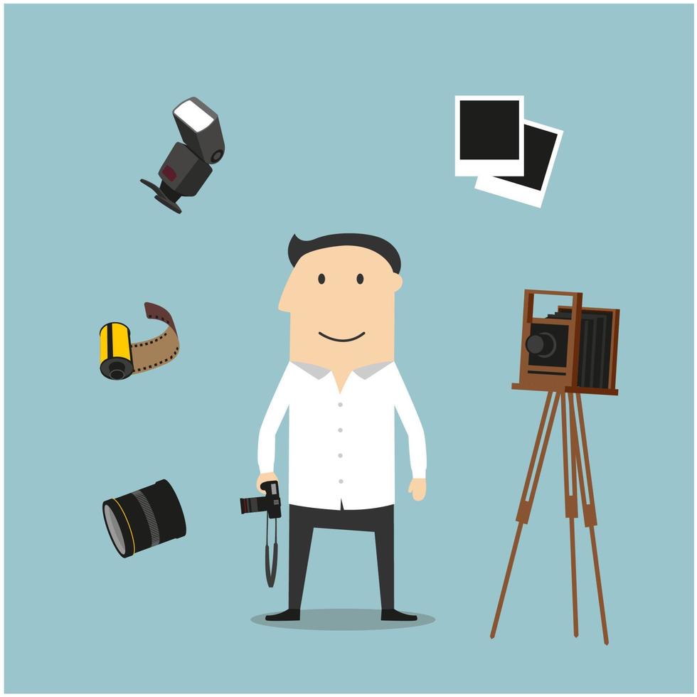 Photographer and photography devices vector