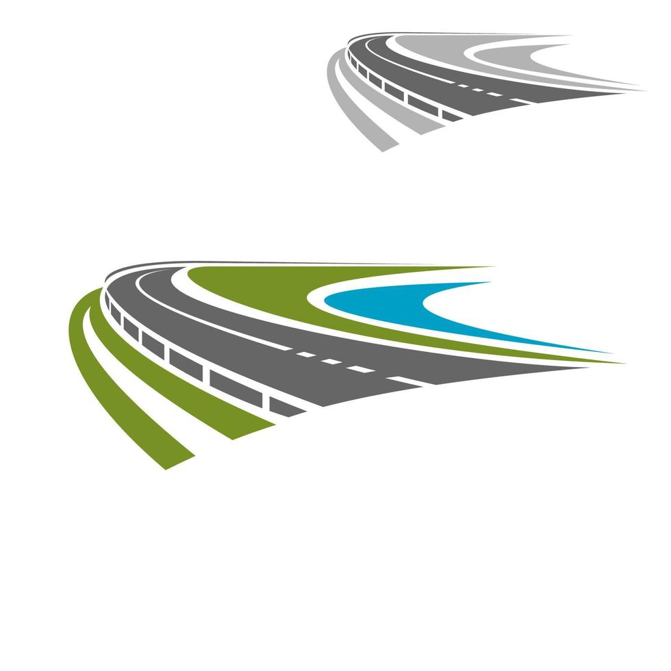 Long highway or road icon vector