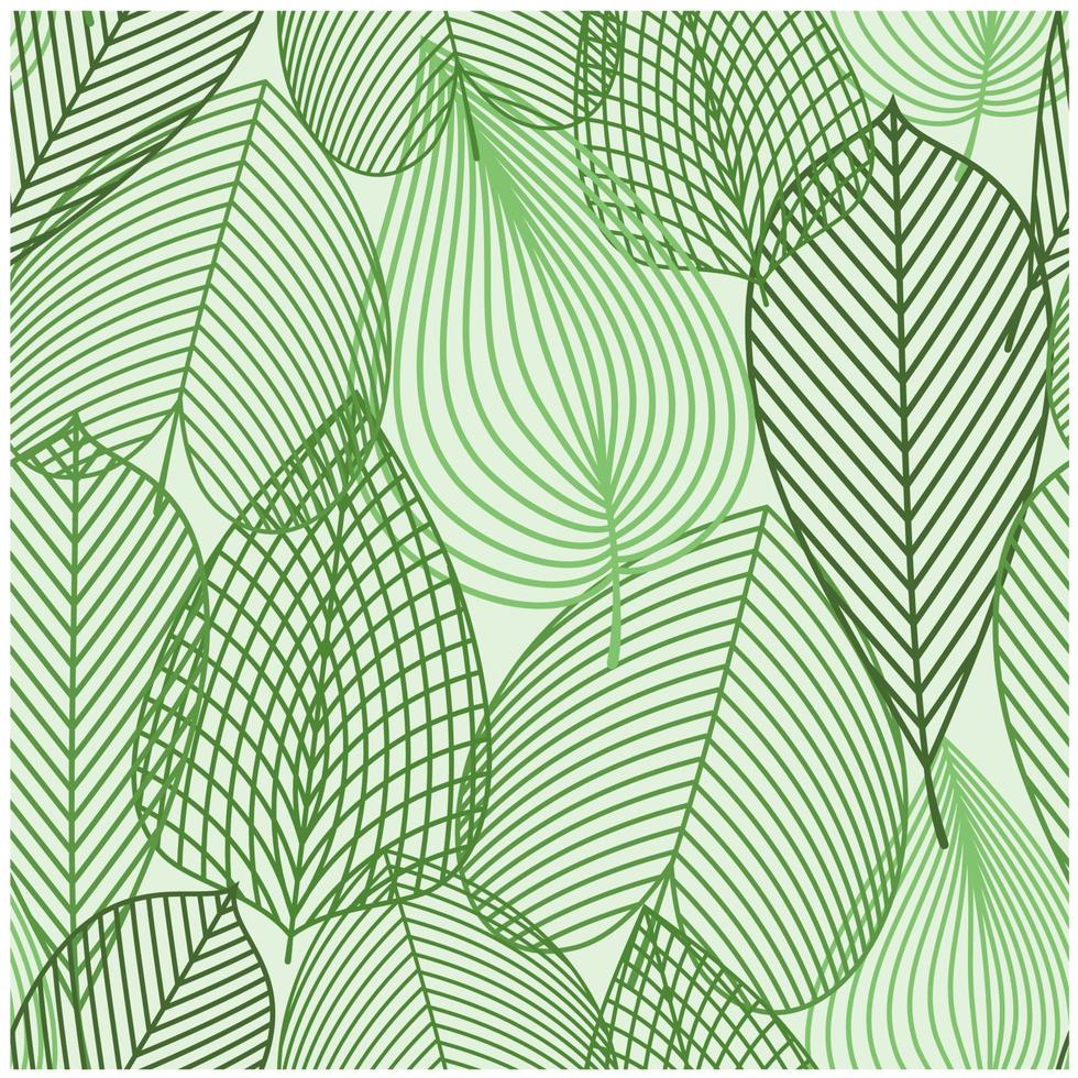 Spring green leaves seamless pattern vector
