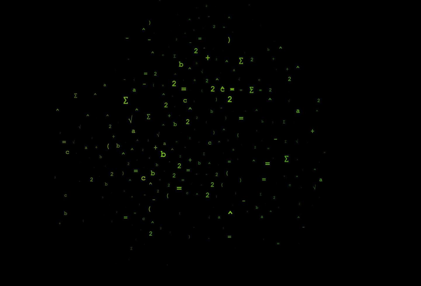 Dark Green vector background with Digit symbols.