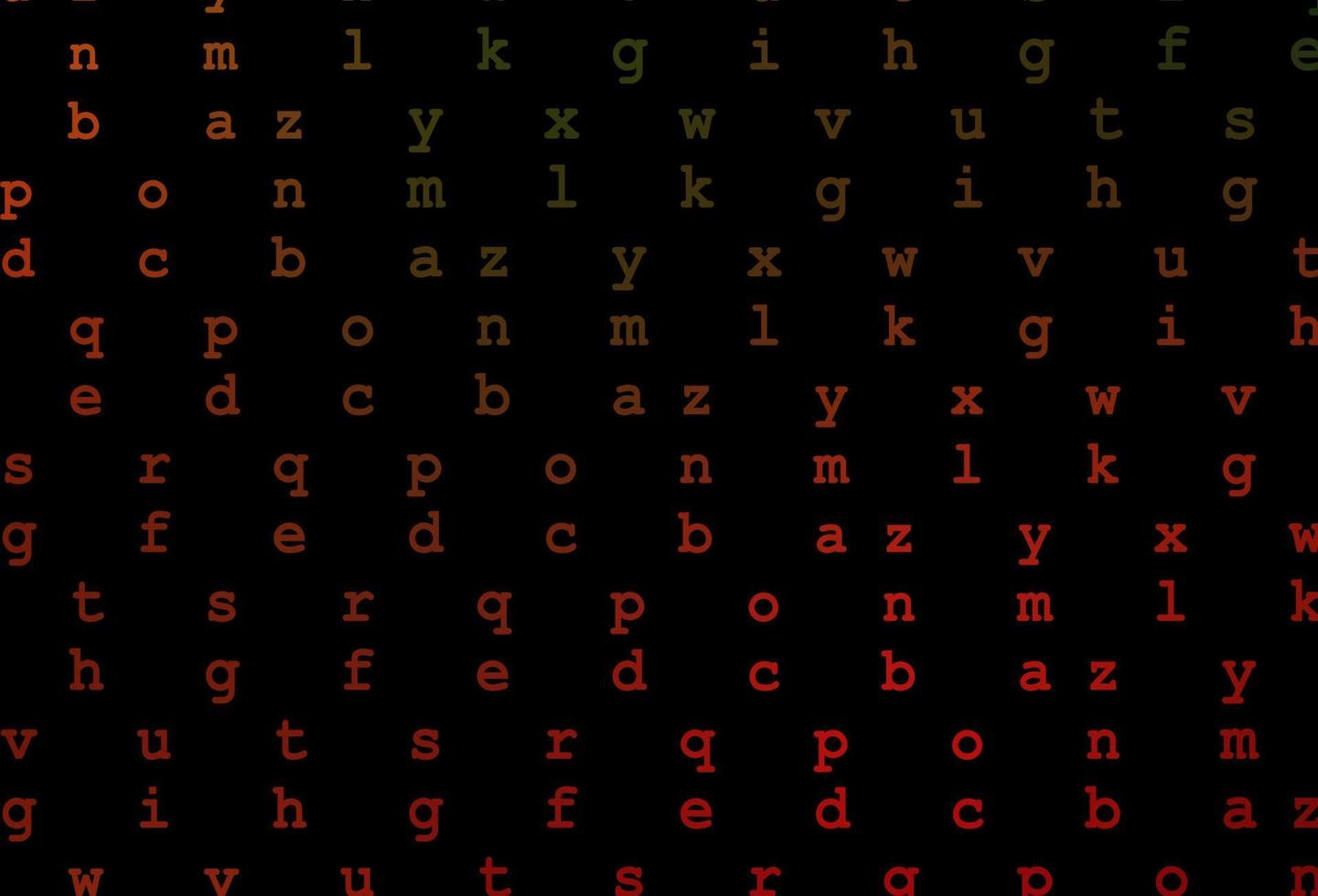 Dark green, red vector layout with latin alphabet.
