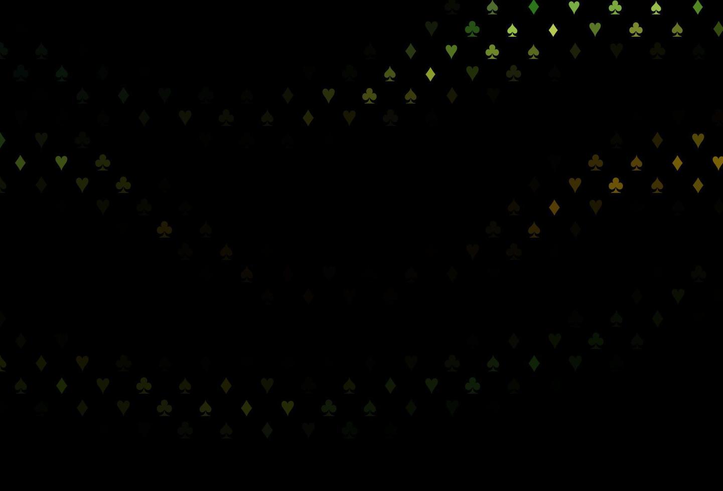 textura de vector verde oscuro, amarillo con naipes.