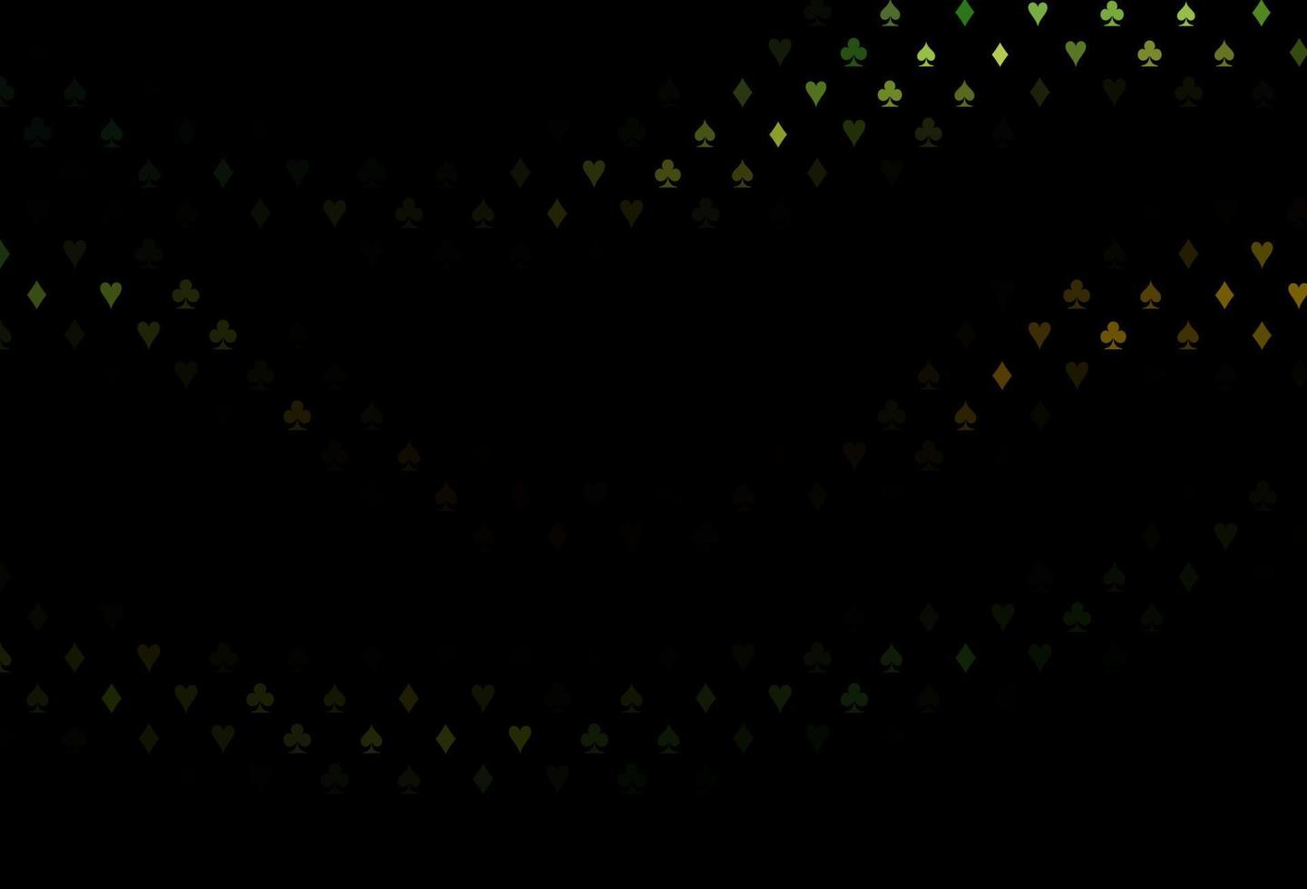 Dark green, yellow vector texture with playing cards.