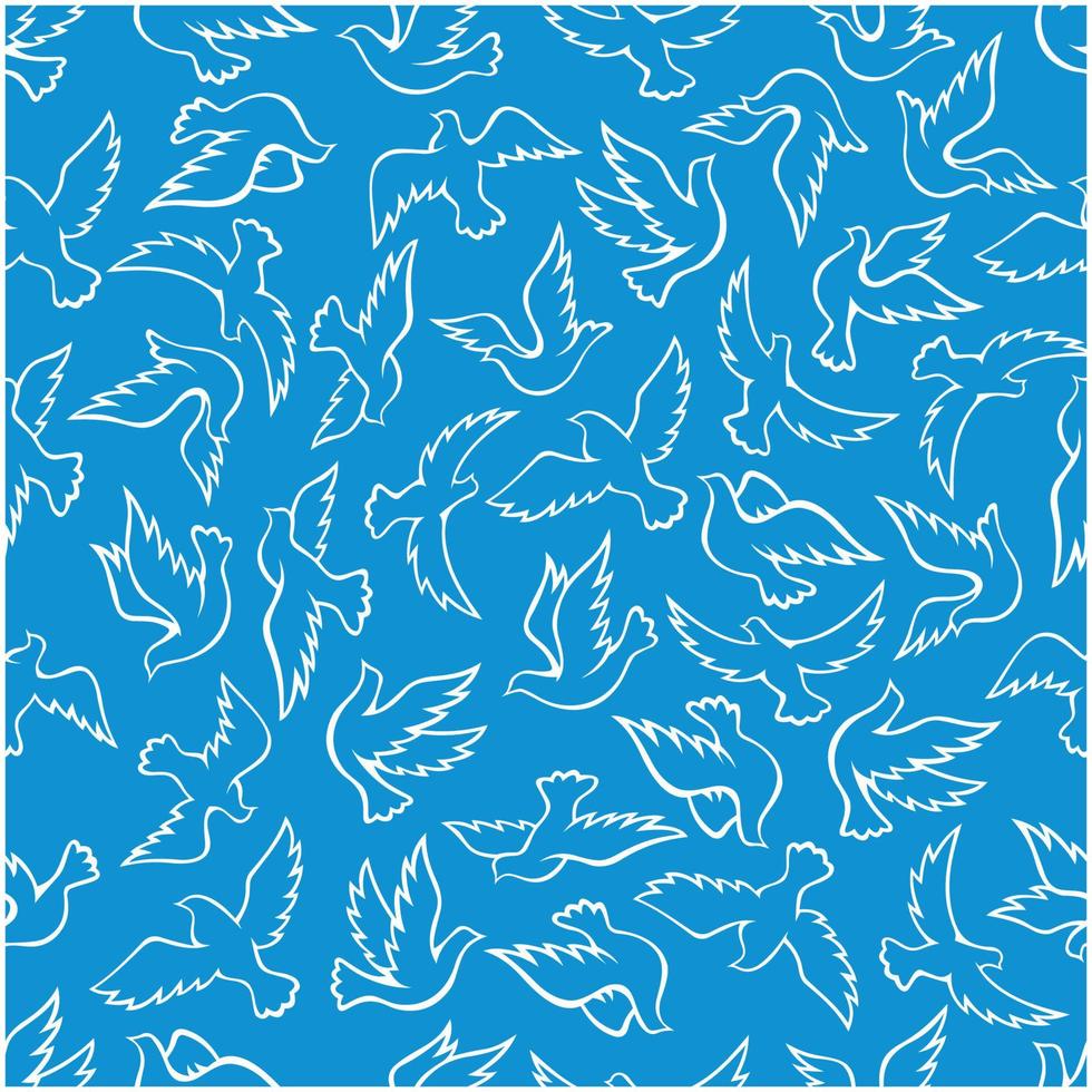 Flying dove birds seamless pattern vector