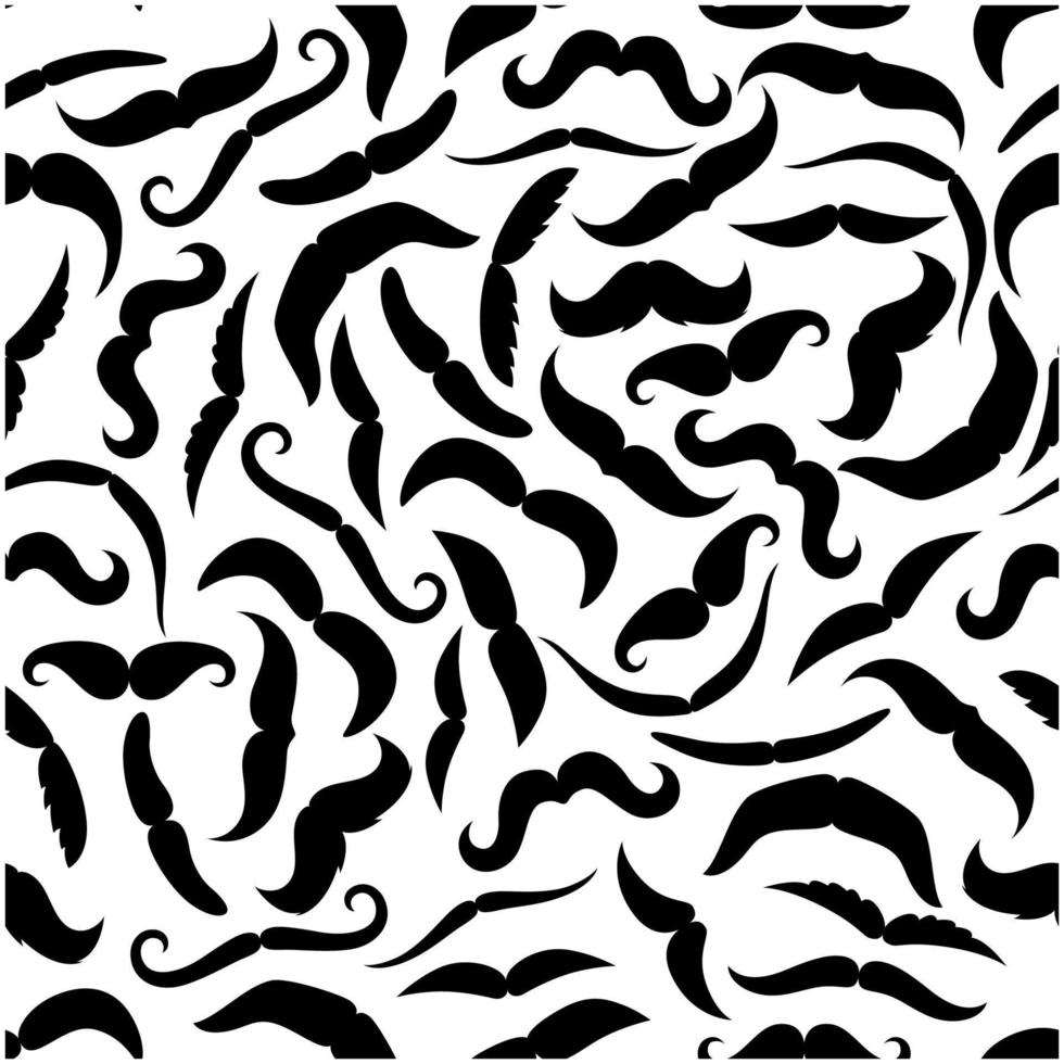 Retro black mustaches seamless pattern vector