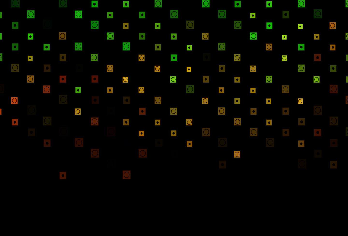 Dark Green, Red vector backdrop with circles, squares.