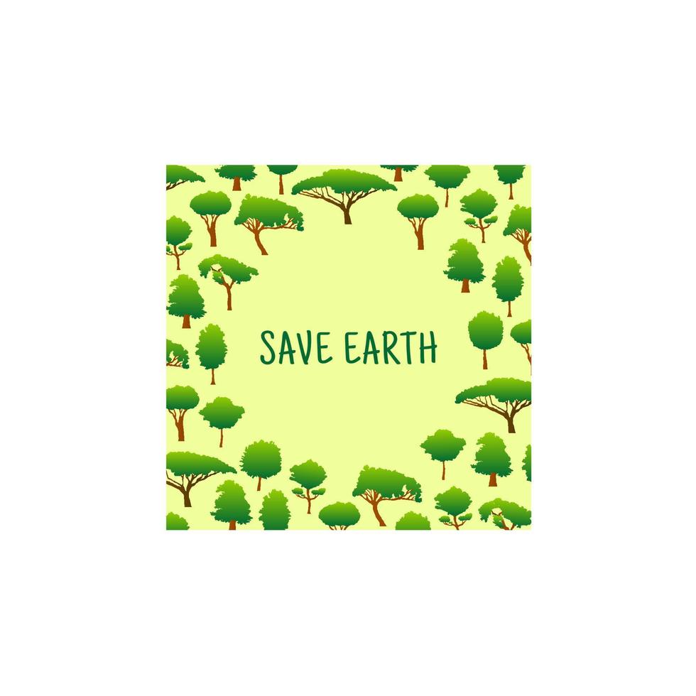 Save earth background with trees for eco design vector