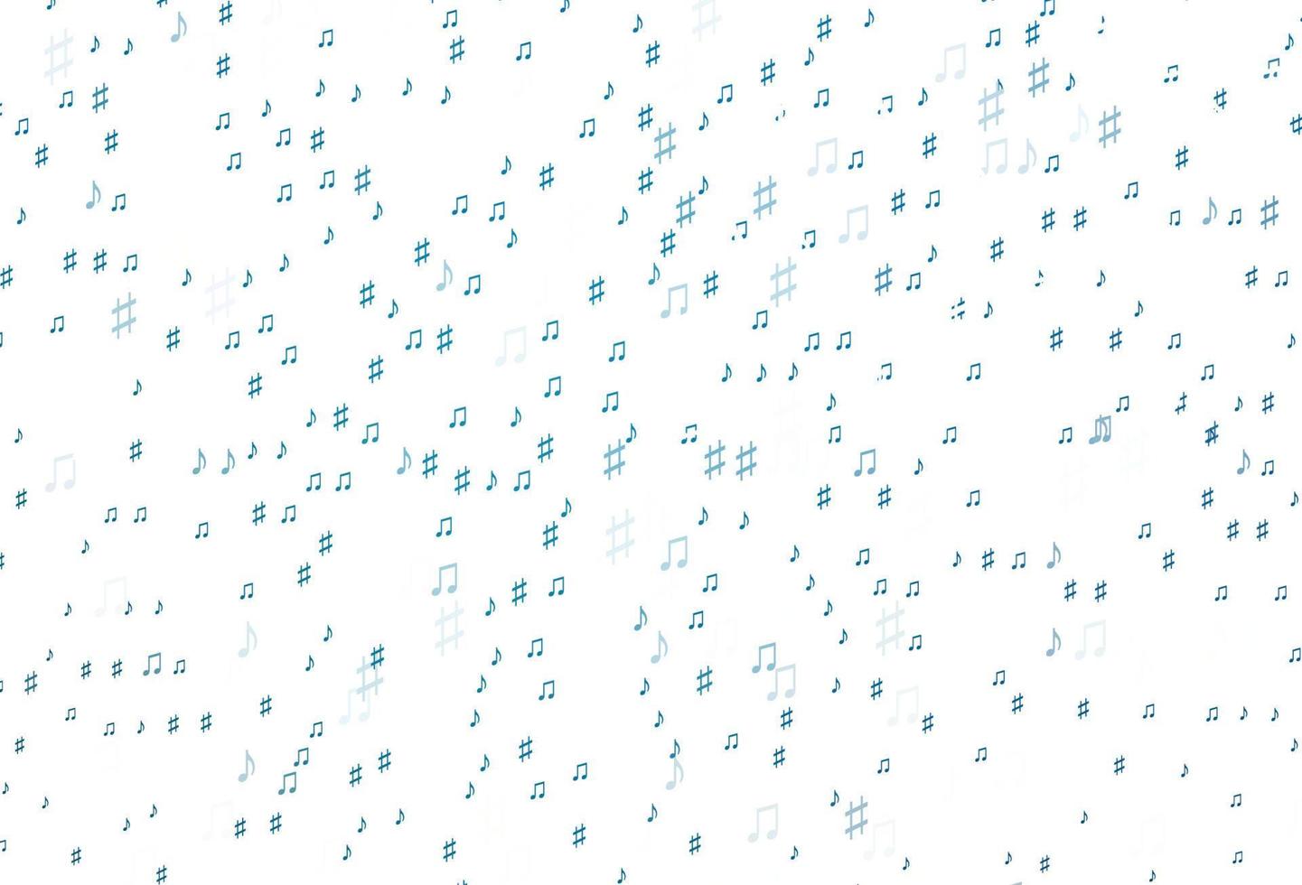 textura de vector azul claro con notas musicales.