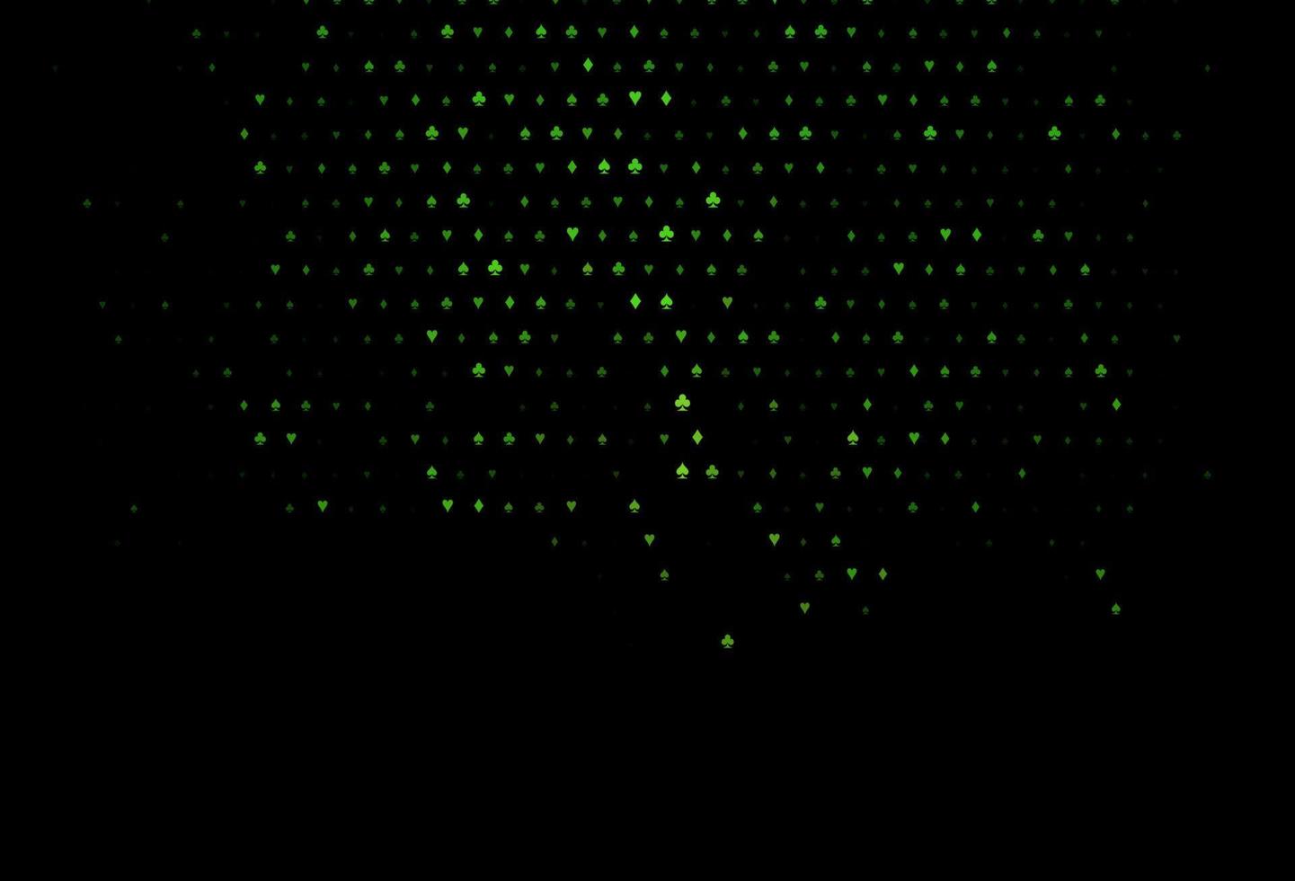Dark green vector cover with symbols of gamble.