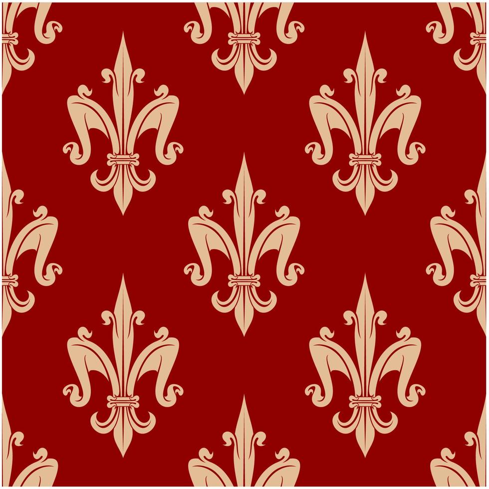 French fleur-de-lis seamless floral pattern vector