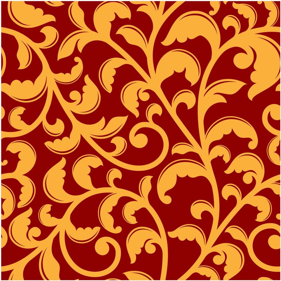 Seamless pattern with floral swirls vector