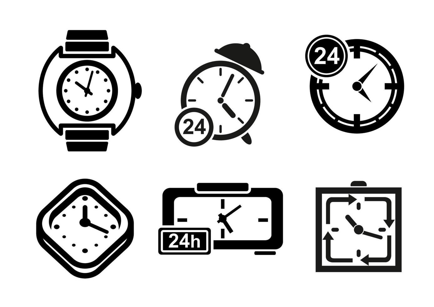 Clock and timer icons set 11664253 vector art at vecteezy