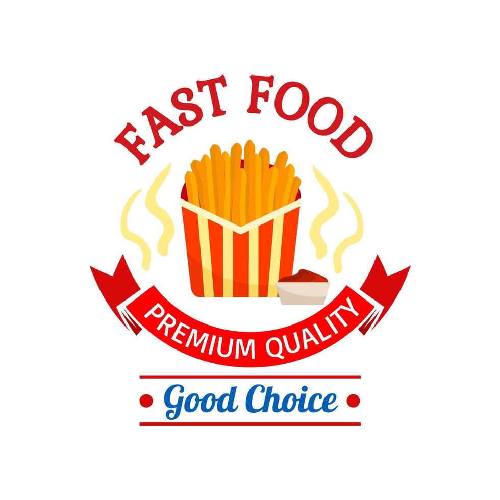 Fast food icon design. French fries illustration. vector