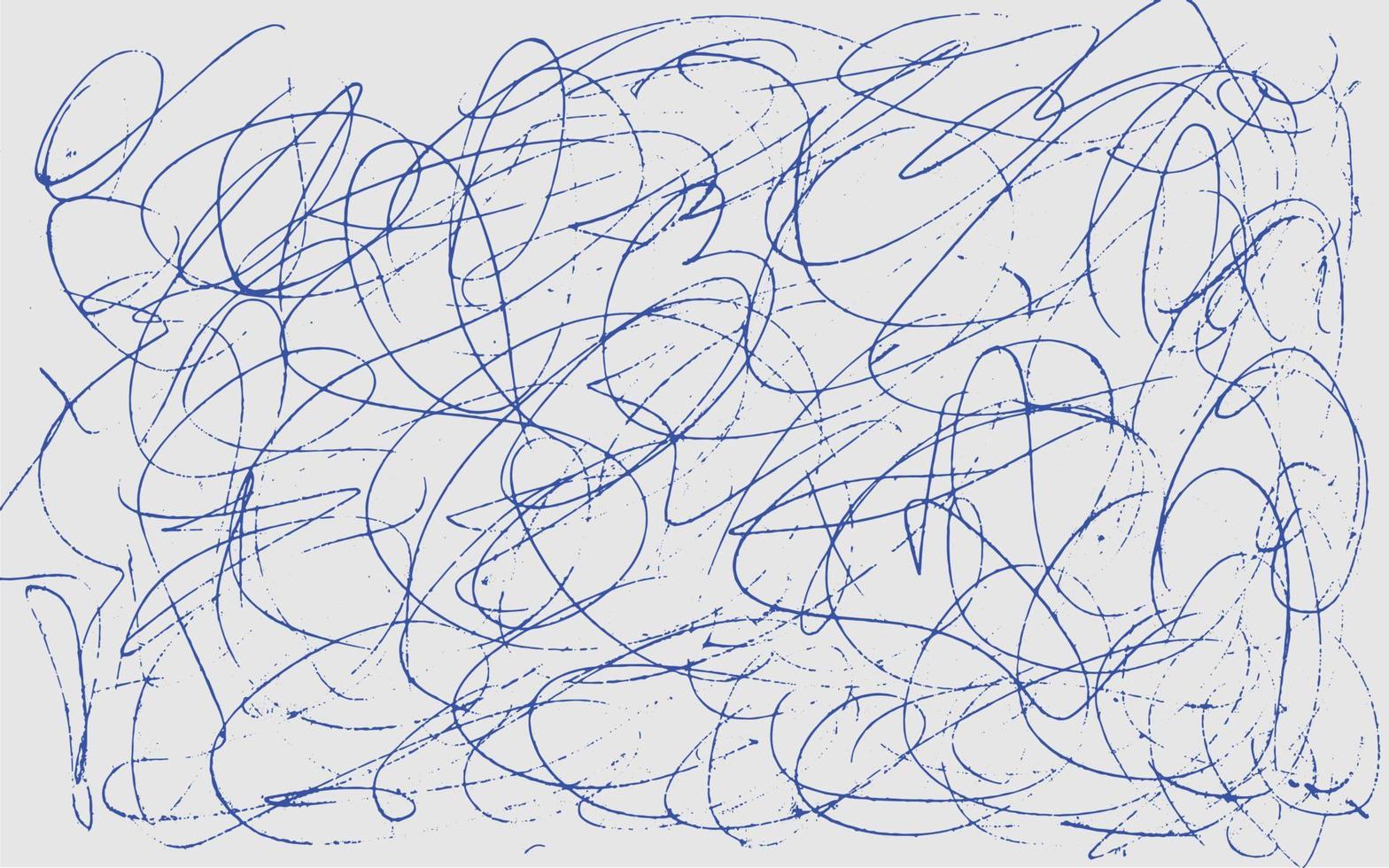 Grunge texture of chaotic hand-drawn doodles Monochrome background of careless lines traces of a pen Overlay template Vector illustration
