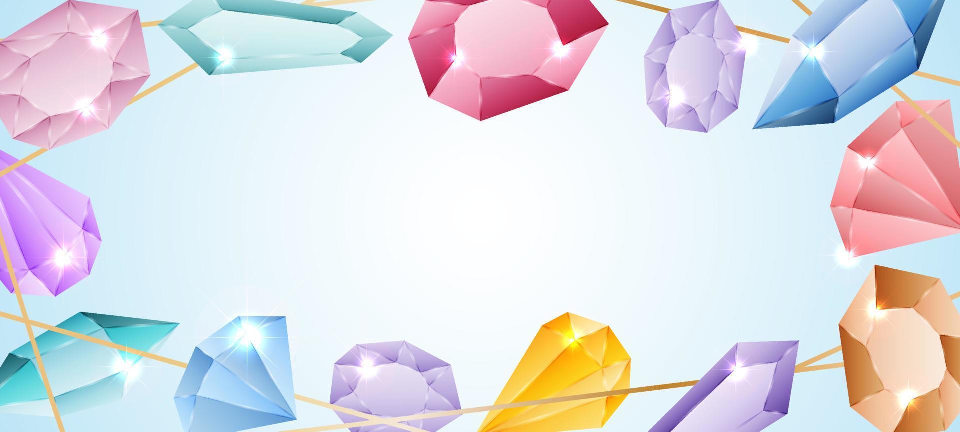Realistic Gemstones Background vector