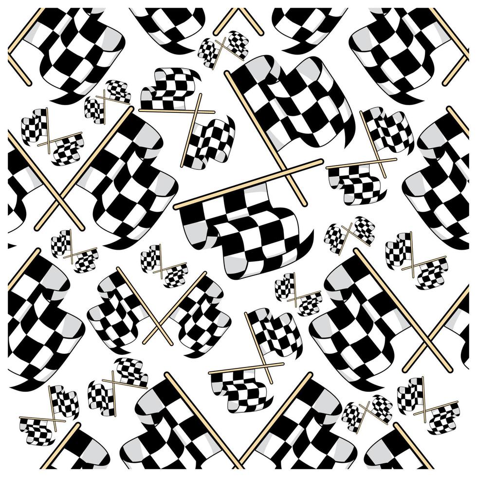 Seamless pattern of motor racing flags vector