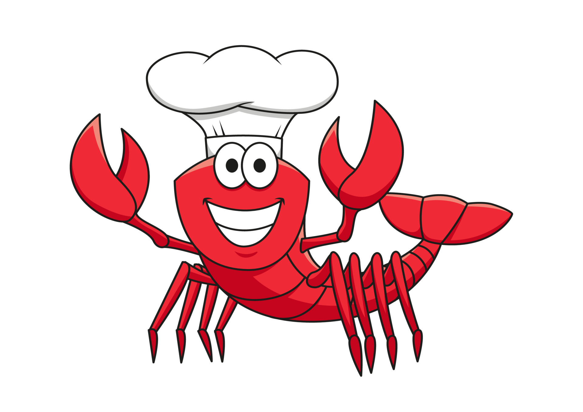 Cartoon red lobster chef in white cook hat 11664543 Vector Art at Vecteezy