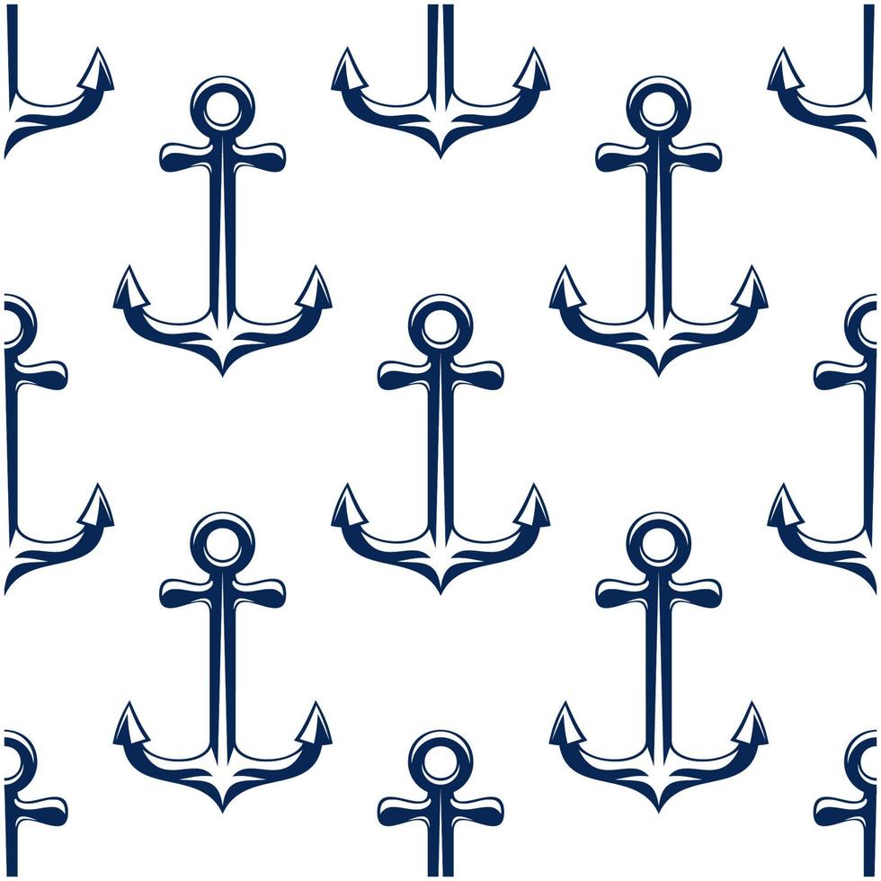 anclas marinas retro azul de patrones sin fisuras vector