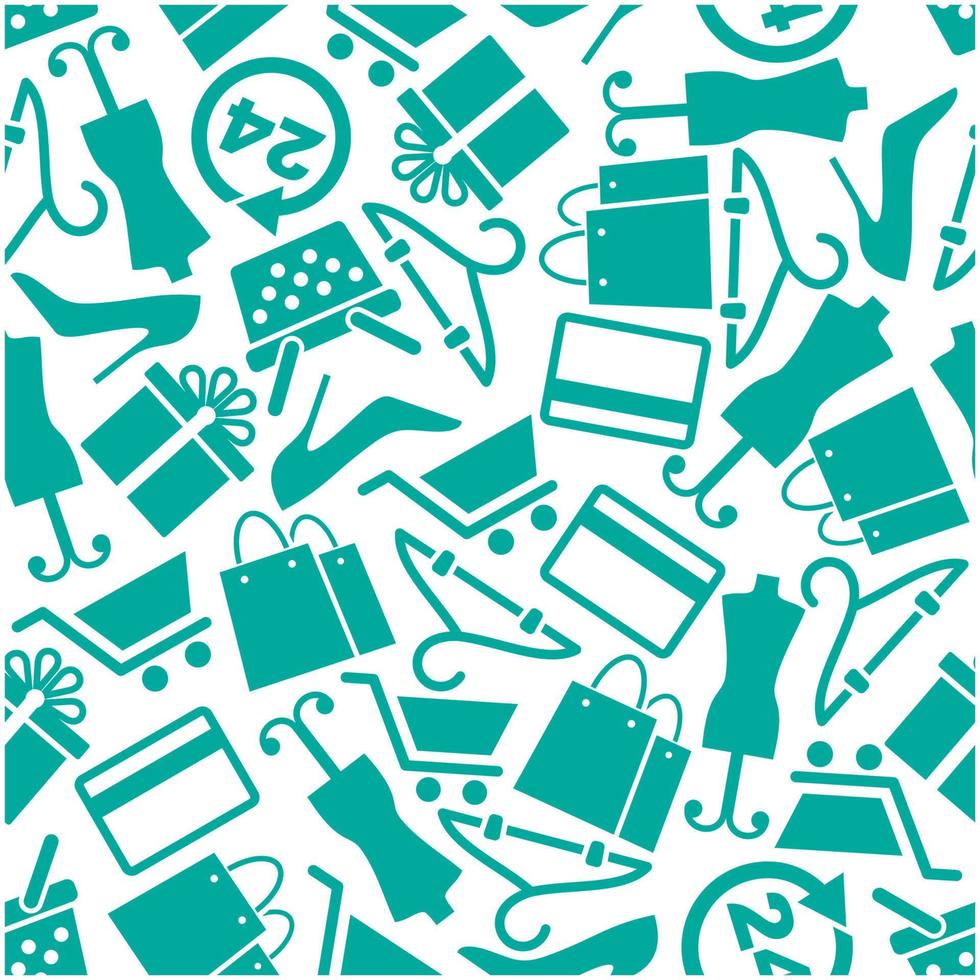 Fashion and shopping seamless background pattern vector