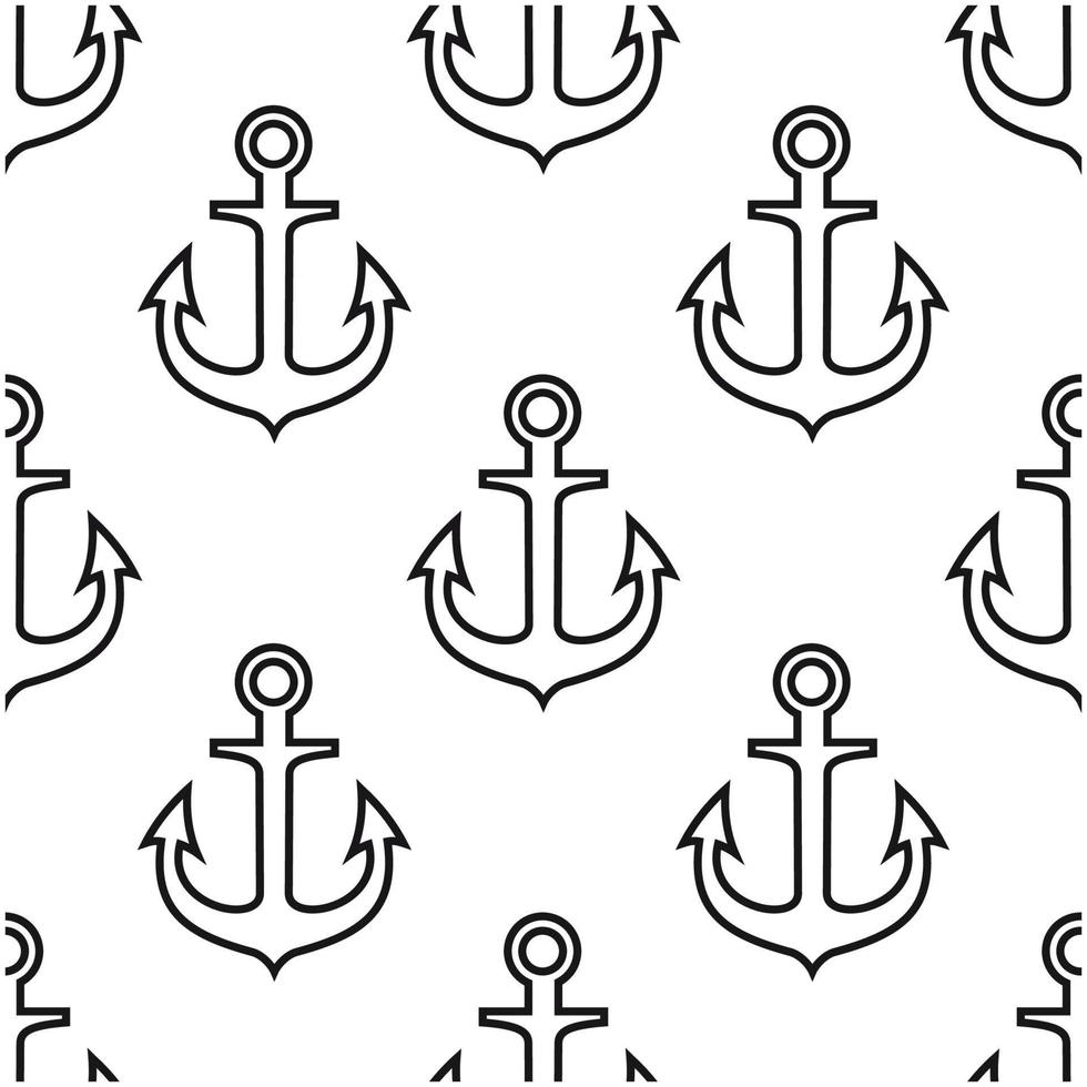 Retro seamless pattern with ship anchors vector