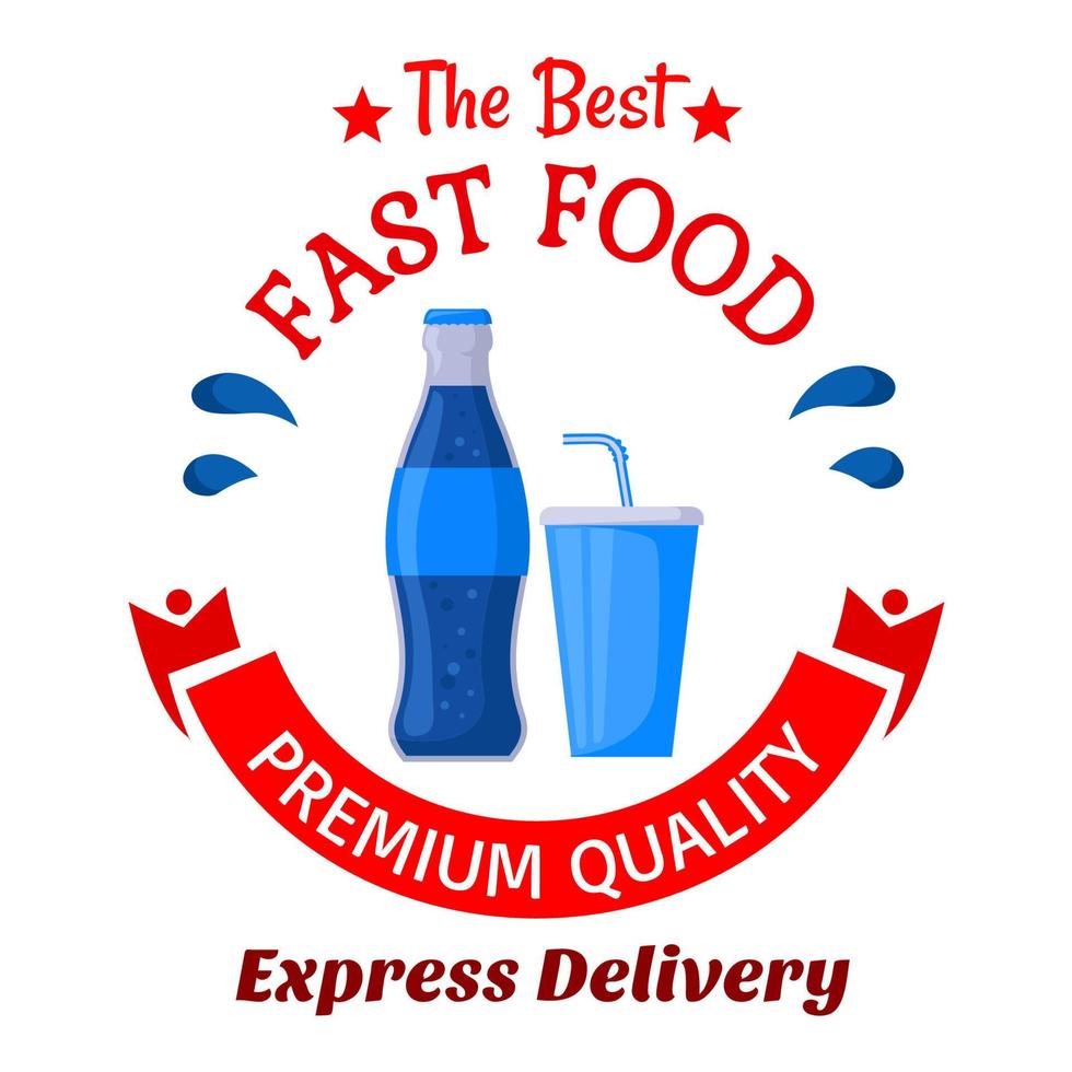 Soda drinks symbol for fast food cafe design vector