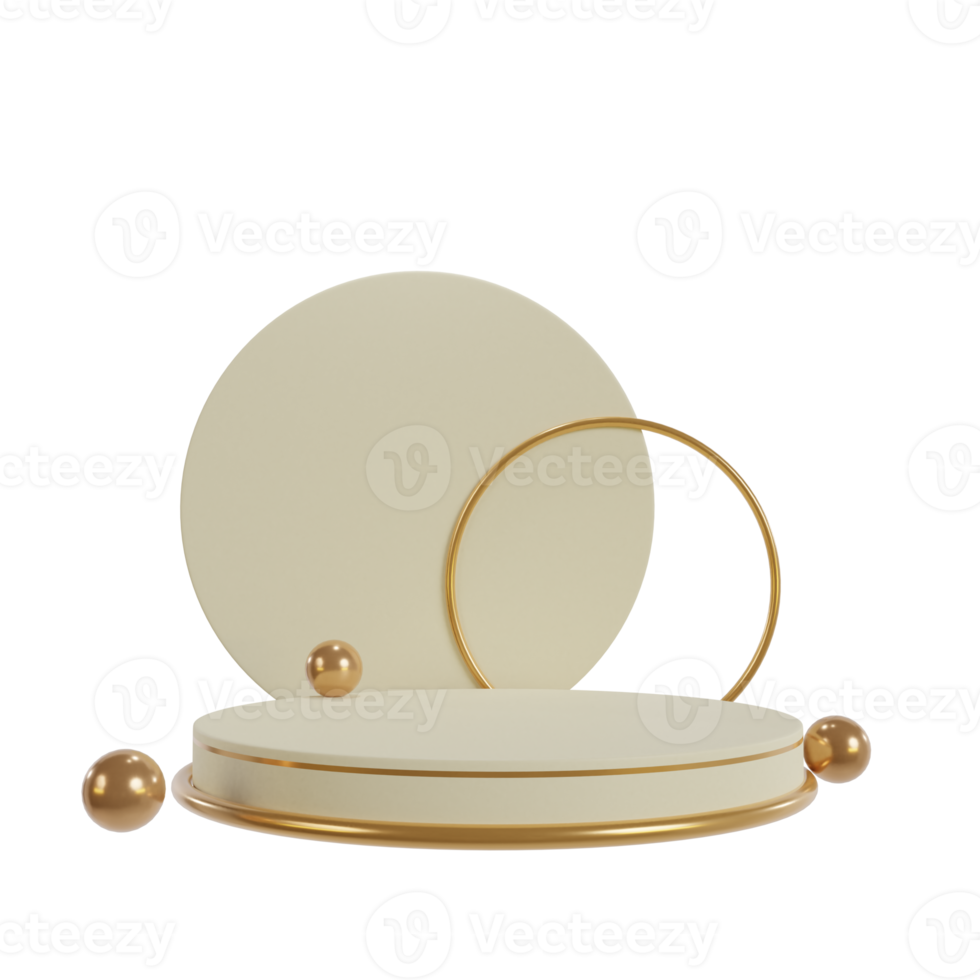 3D Golden Podium ball png