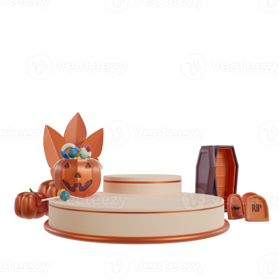 3D Golden Podium halloween png