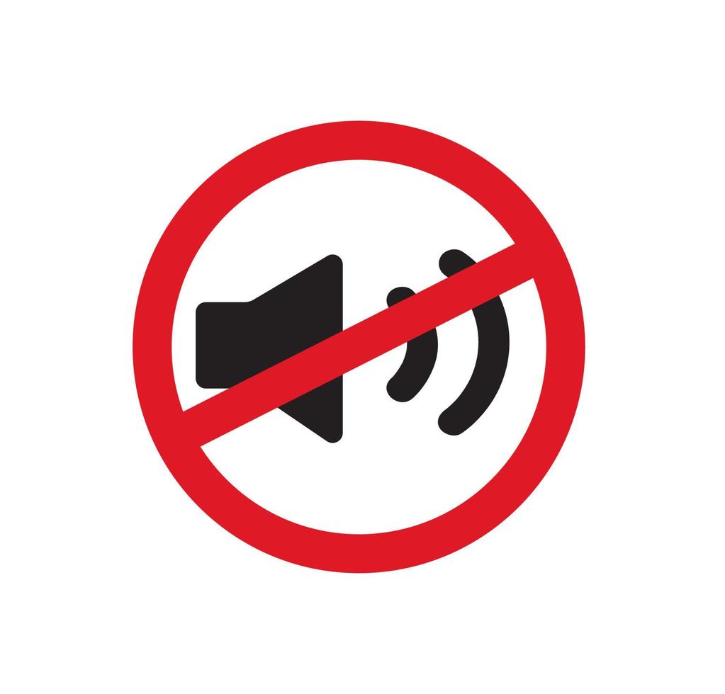 Prohibition of loud sound icon. vector illustration