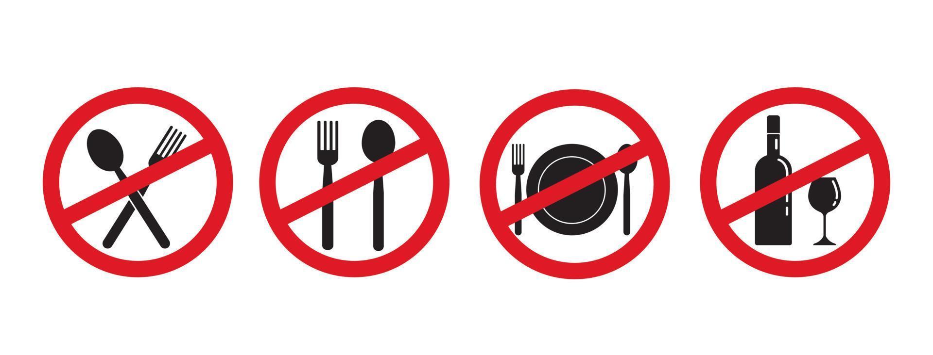 signo de prohibición de alimentos. ilustración vectorial vector