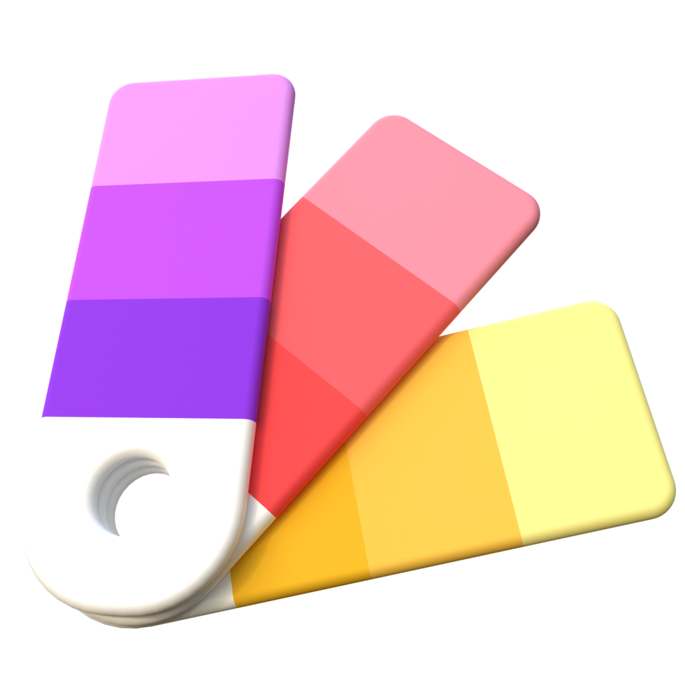Stylized 3D Color Palette Side View png