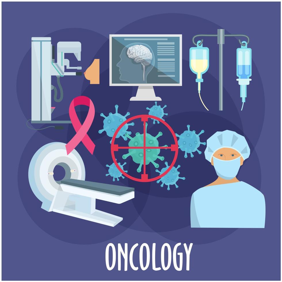 Oncology medicine flat icon for healthcare design vector