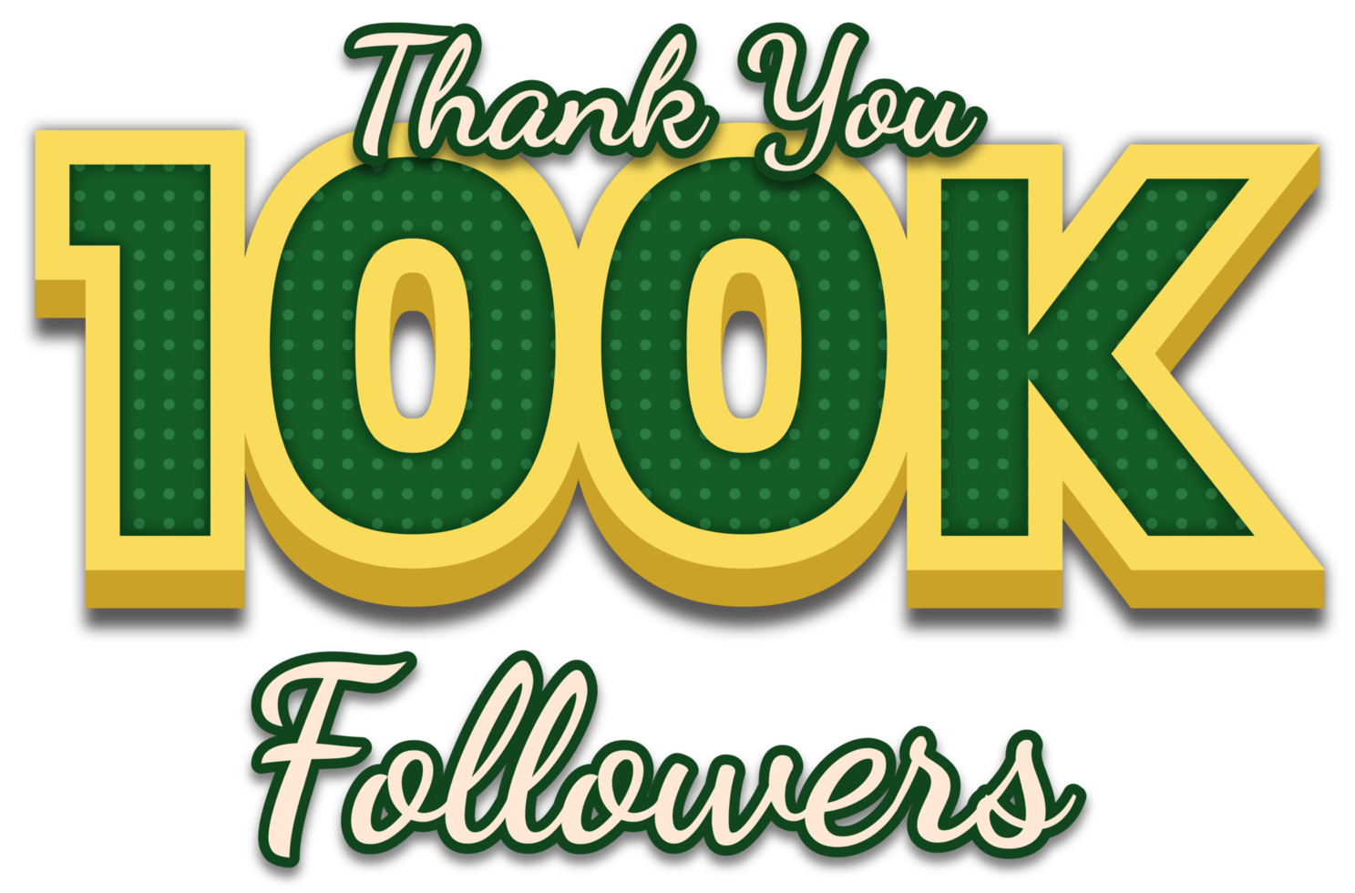 100K Followers Celebration 3D Text Design 11665191 PNG 100k-followers-celebration-3d-text-design-11665191-png