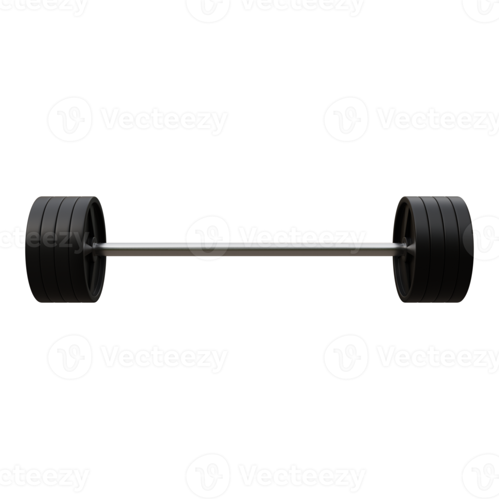 3D rendering illustration of a gym equipment plate and bar png